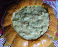 Camarão na moranga no micro-ondas