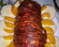 Lombo com bacon fatiado