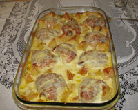 Coxa de frango ao requeijão e bacon