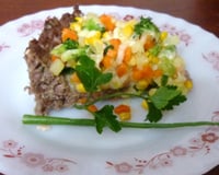 Quiche de carne moída à jardineira