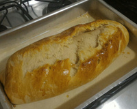 Pão fácil com recheio de calabresa