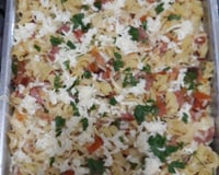 Macarrão ao forno com bacon e mussarela