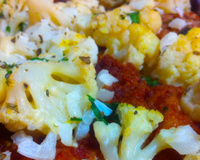 Filé de frango com couve flor ao forno