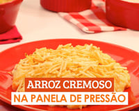 Arroz cremoso na panela de pressão
