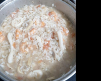 Risoto de camarão e lula