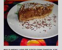 Bolo mesclado de coco e chocolate do Lúcio Cezar
