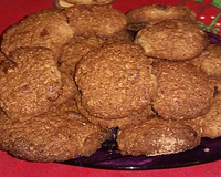 Cookies de aveia com chocolate