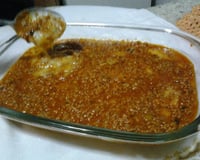 Polenta com molho de carne moída