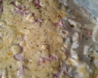 macarrão com calabresa e bacon ao molho branco