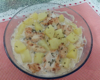 Frango com creme de cebola