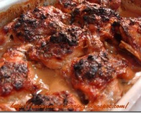 Frango assado ao creme de cebola e azeite