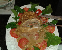 Fraldinha recheada com rúcula e tomate