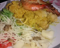 Risoto de camarão e lula