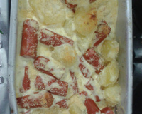 Salsicha com batata ao forno