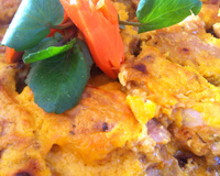 Frango assado com creme de milho