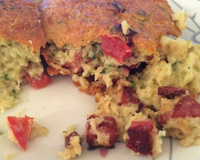 Torta de abobrinha com linguiça calabresa e bacon