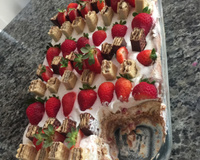 Pavê de morango com chocolate