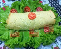 Rocambole de batata recheada com frango