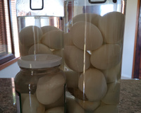 Ovos de galinha temperados em conserva