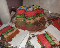 Bolo arco-íris (em camadas)