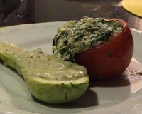 Abobrinha recheada com gorgonzonla