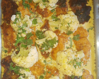 Filé de frango com couve flor ao forno