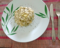 Risoto de abobrinha com gorgonzola e limão