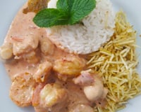 Camarão com creme de leite