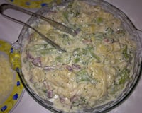 Macarrão com brócolis e molho branco