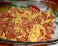 Mexido de ovos com farofa