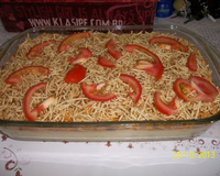 Purê de batatas com frango no forno