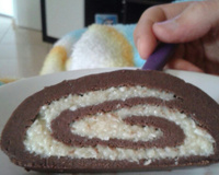 Rocambole gelado de leite em pó