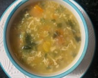 Sopa de mandioquinha com frango