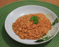 Risoto de frango com creme de leite