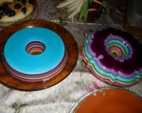 Gelatina colorida em camadas