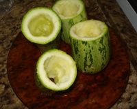 Abobrinha recheada com carne moída