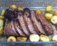 Contra-filé (chorizo) ao forno com batata bolinha