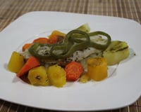 Filé de peixe com legumes