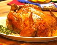 Frango recheado com farofa