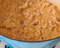 Risoto de calabresa com tomates pelados