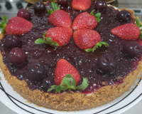 Cheesecake de morango da Alécia