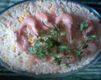 Risoto de camarão com requeijão