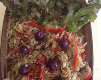 Iscas de bacalhau no ninho de rúcula - Tira gosto da Cleide Gomes