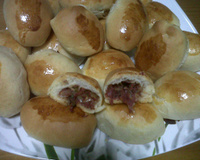 Pão de alho com recheio de carne seca