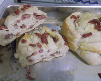 Pão recheado de calabresa