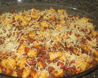 Nhoque de batata baroa à bolonhesa