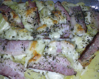 Batatas gratinadas com bacon