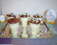 Bolo na casquinha de sorvete