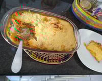 Torta de frango com massa de sobras de arroz