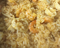 Risoto de camarão e lula